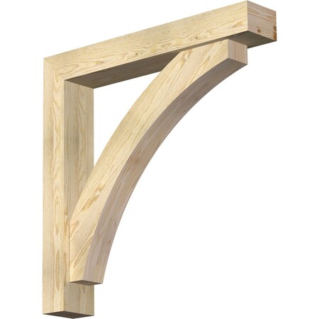 Ekena Millwork Thorton Block Rough Sawn Bracket w/ Offset Brace, Douglas Fir, 6"W x 36"D x 36"H BKT0604X36X36THR05RDF